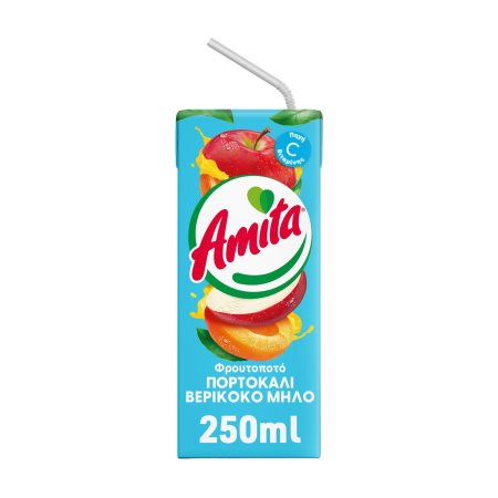 AMITA Φρουτοποτό Πορτοκάλι Βερίκοκο Μήλο 250ml